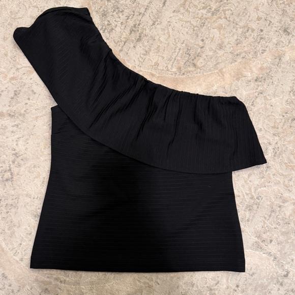Ann Taylor Black One Shoulder Top NWOT - Picture 3 of 6